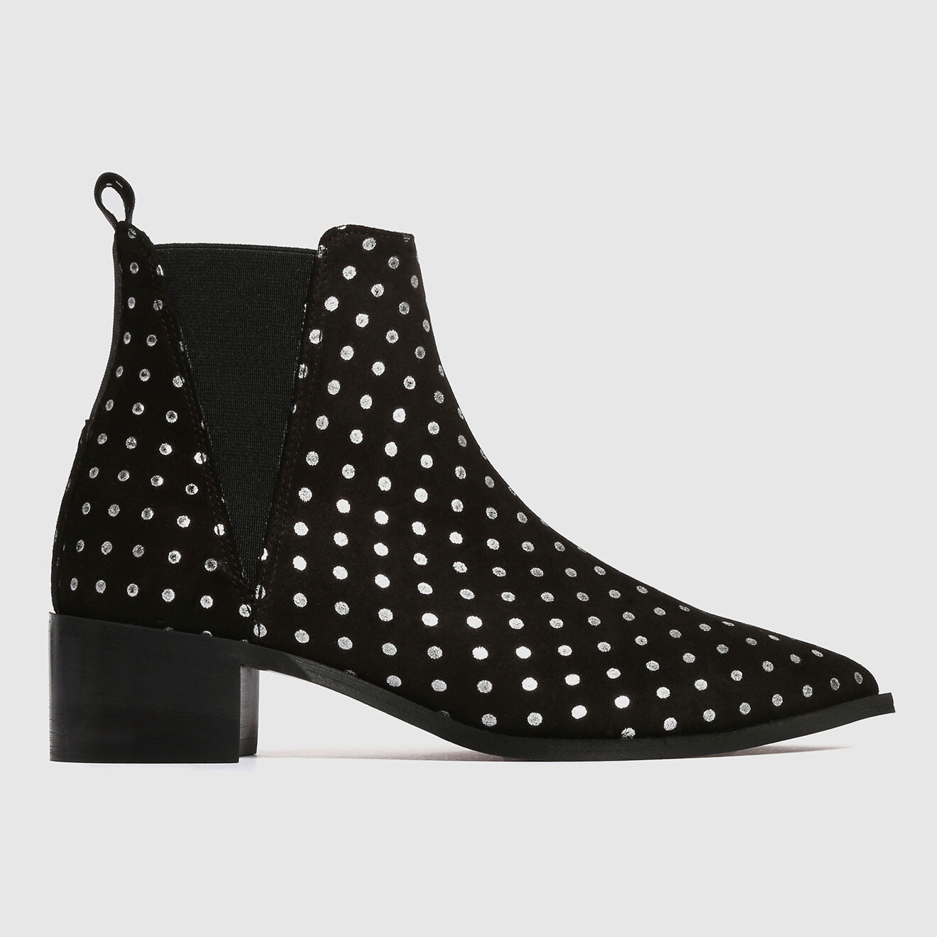 L37 Chelsea boots en Velours de Cuir Northern Star noires