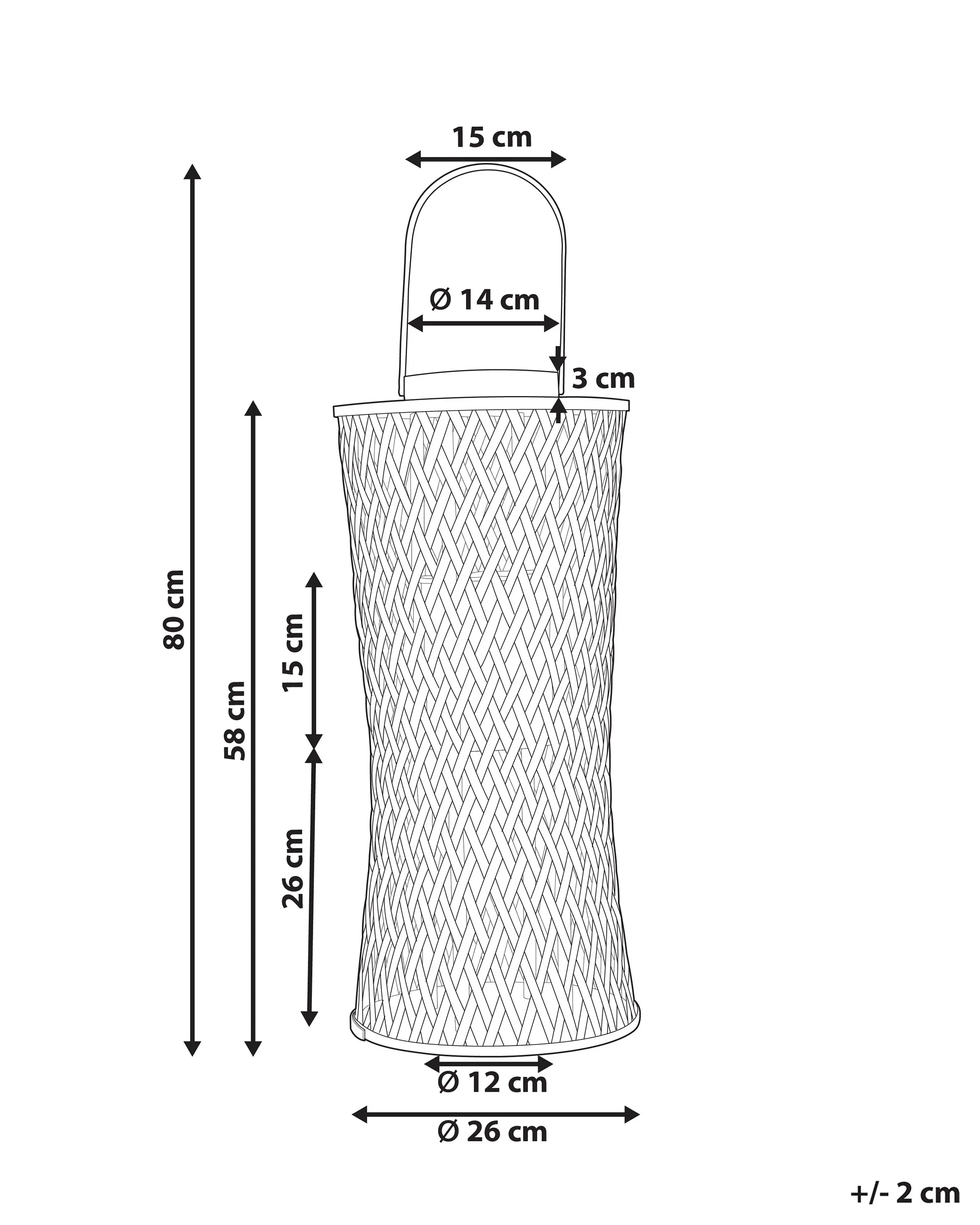 Lantaarn MACTAN Bamboehout 58 cm Natuurlijk