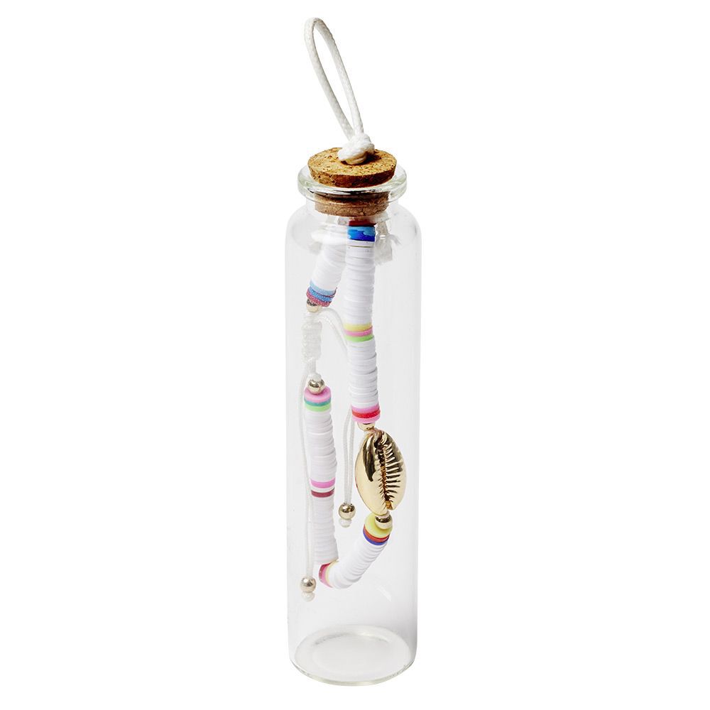 Bracelet ajustable perle plage dans fiole en verre