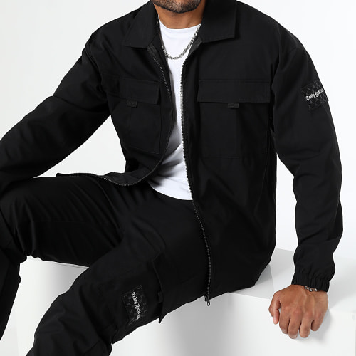 Veste Zippée Avec Poches Black Logo Noir