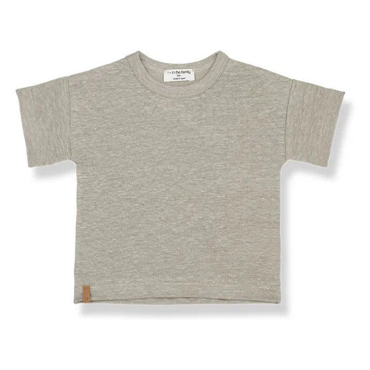 1+ in the family T-shirt Tintoretto Lin | Grège