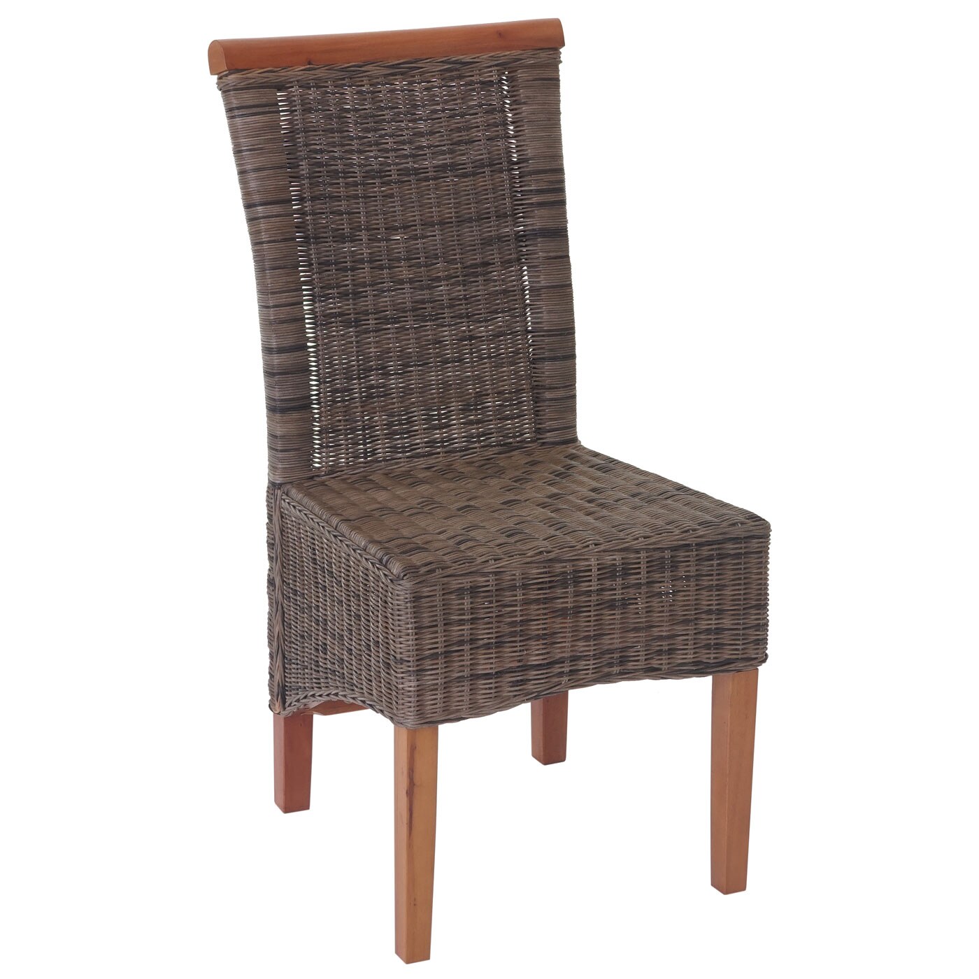 2er-Set Esszimmerstuhl Sinio, Stuhl Küchenstuhl, Rattan ~ ohne Sitzkissen