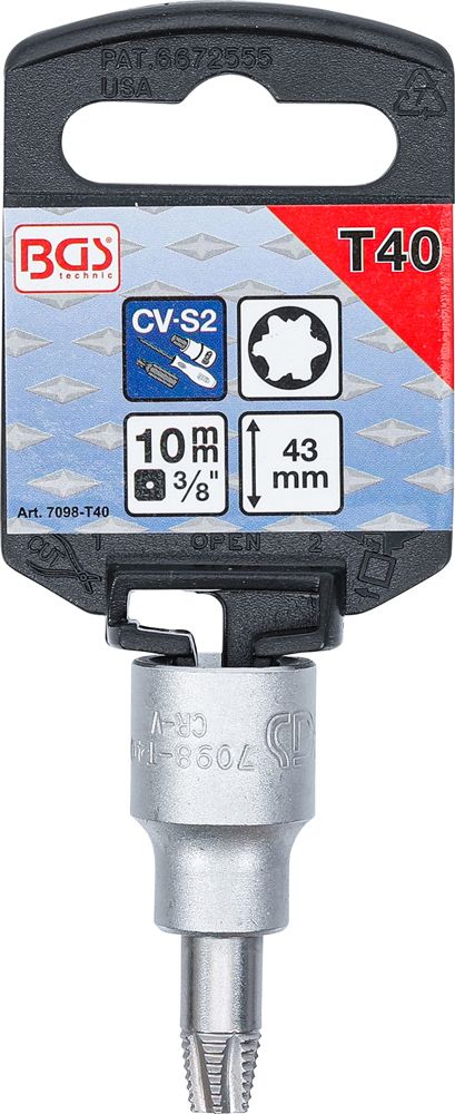 BGS technic Schraubenausdreher-Bit-Einsatz-Satz für Torx 1/4