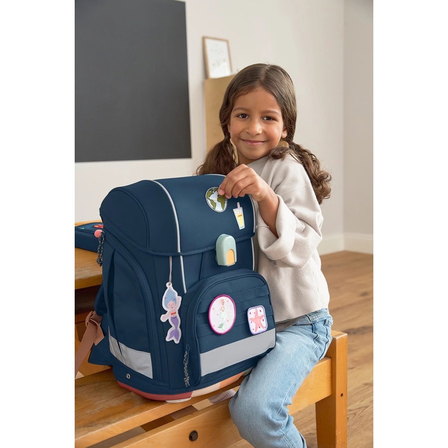 LÄSSIG Schulranzen-Set 7-tlg. Boxy Unique navy