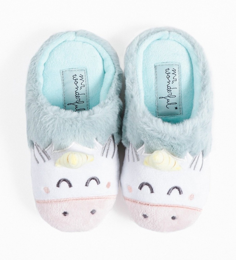 Pantufas Aznar Innova Unicórnio Branco