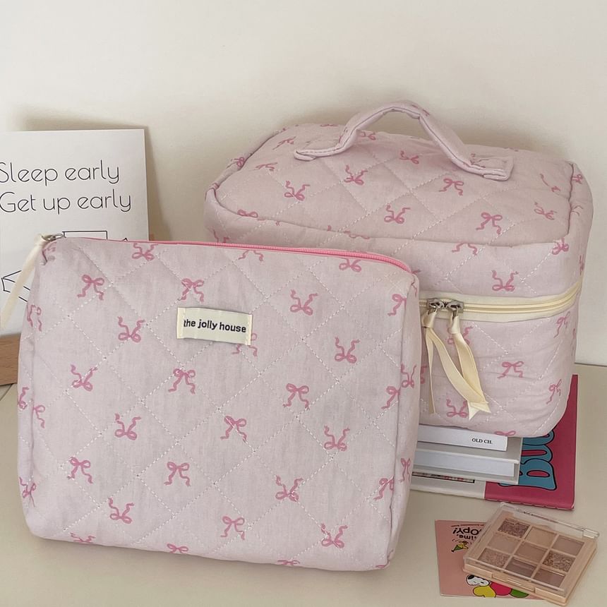 ZenlyHabit - Stoffen etui / make-uptas / clutch met strik