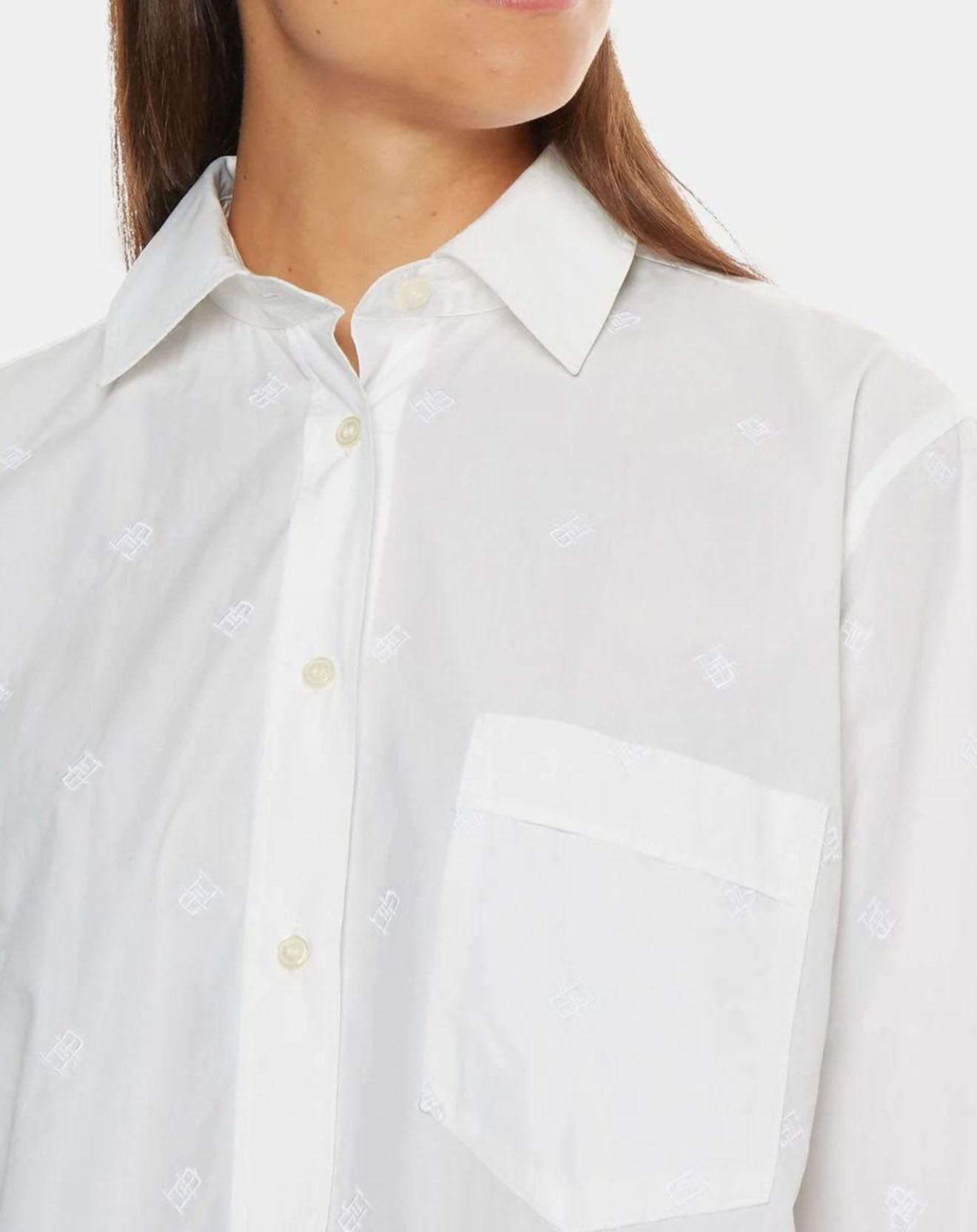 Tommy Hilfiger Chemise oversize Monogram blanche