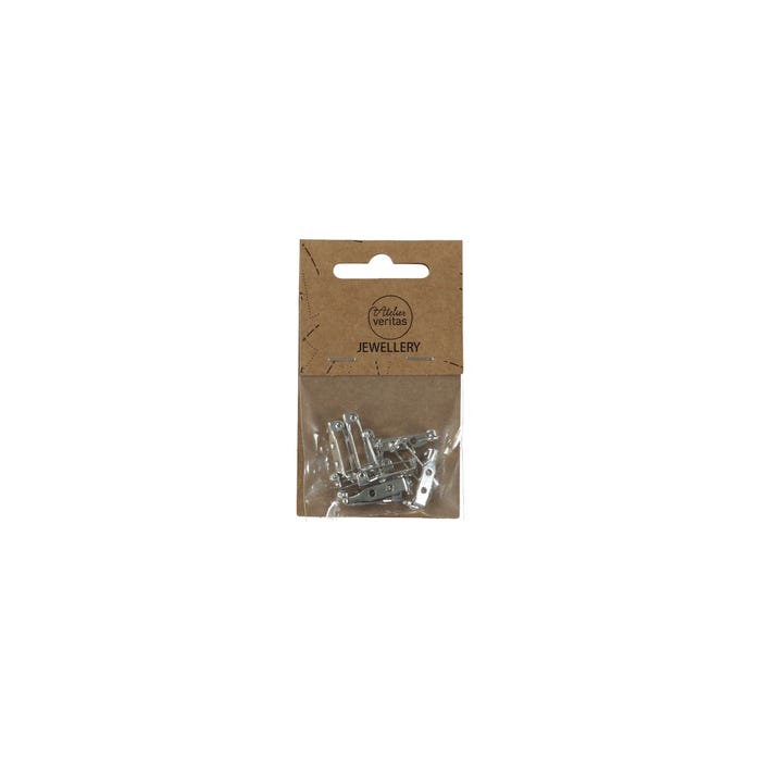 Veritas-Brochespeld zilverkleurig 19 mm 10 stuks