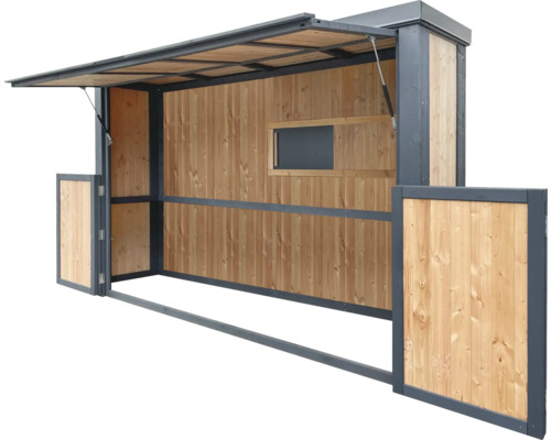 Grillhuis Konsta groot 343 x 102 cm natuur-antraciet