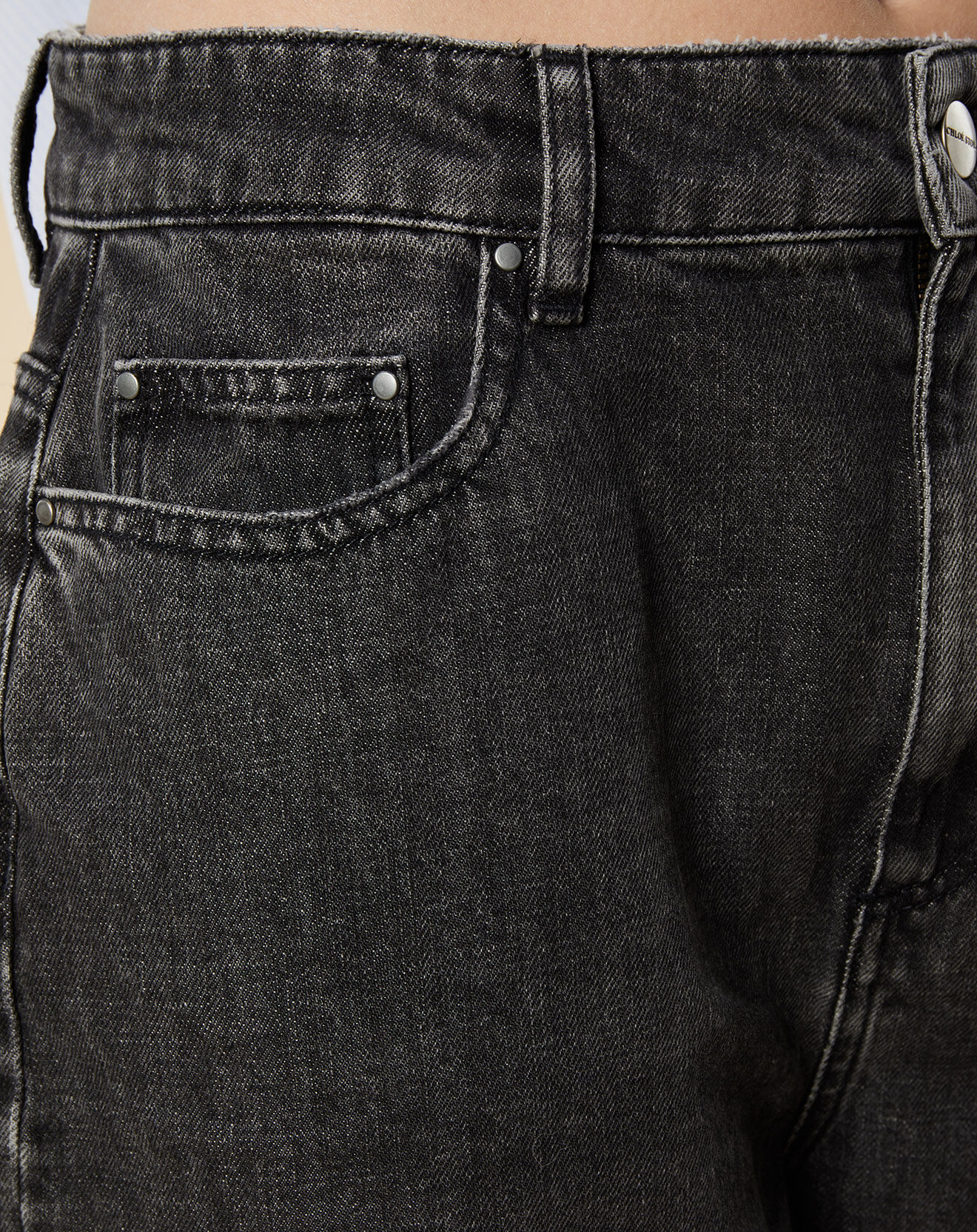 Chloé Stora Jean mom en Toile de coton Ravi noir