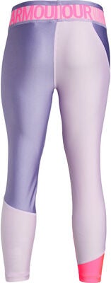Under Armour HG Color Block Ankle Crop Leggings, Purple Ace