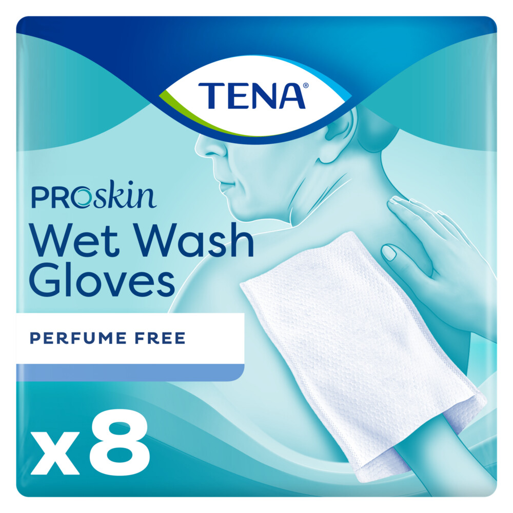 3x TENA Proskin Wet Wash Gloves Zonder Parfum8 stuks