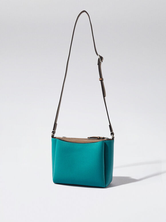 Bolsa de ombro com vários bolsos - Azul