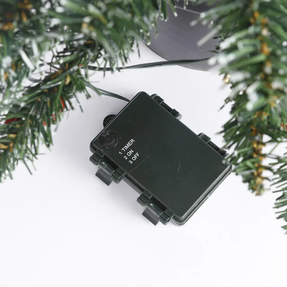 Black Box Trees Creston Set van 2 Kerstbomen en 1 Krans - LED - Groen