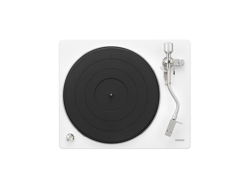 Denon Plattenspieler DP-400 Weiss Hi-Fi Plattenspieler mit automatischer Geschwindigkeitsregelung für präzise Klangreproduktion