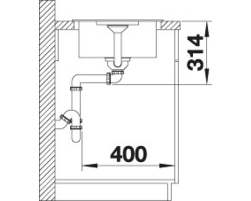 Spoelbak Blanco FAVUM XL 6 S 860 x 435 mm zwart 526082