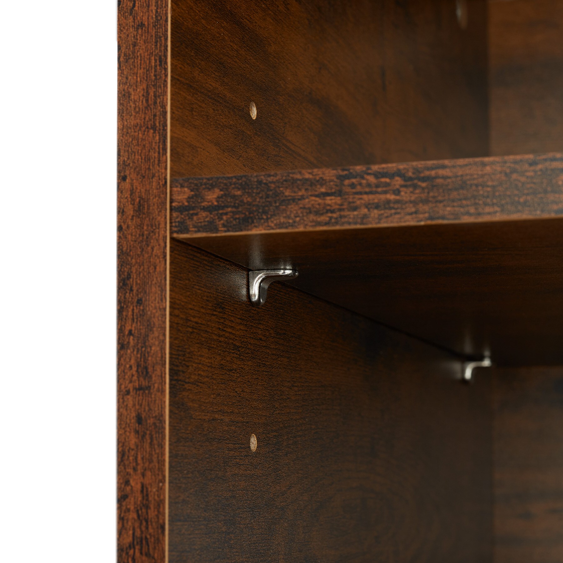 tectake® Sideboard, Industrial Style, 4 offene Fächer, 2 verstellbare Einlegeböden, 4 Kabelaussparungen, 147 x 41 x 60,5 cm