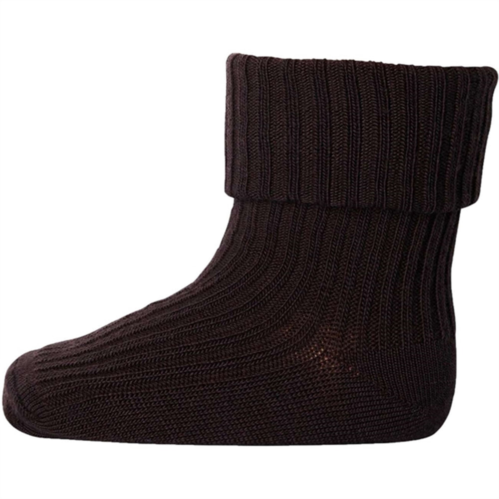 MP 533 Cotton Rib Baby Strømper 541 Dark Brown