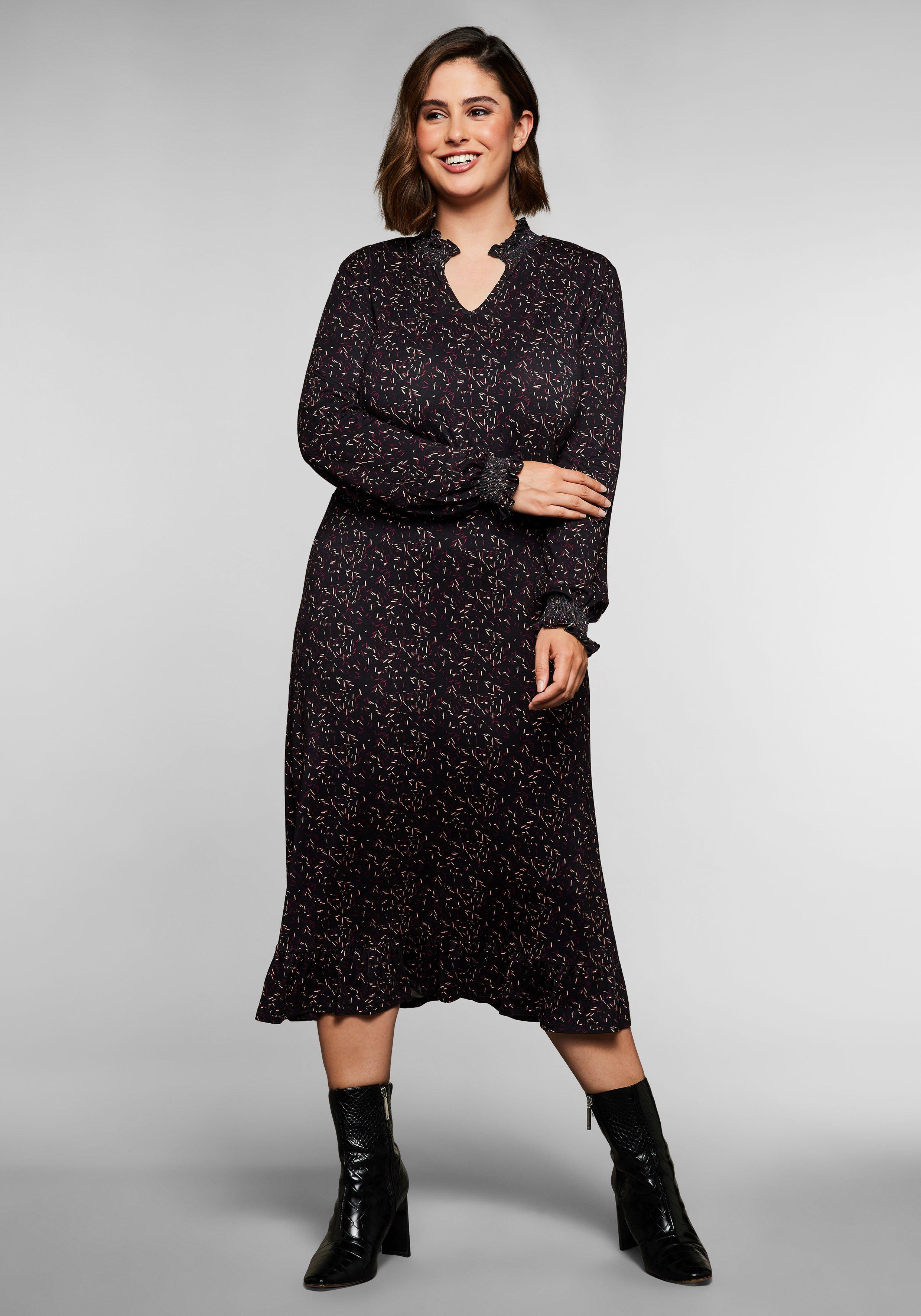 Figurbetontes Midikleid mit Smokdetails