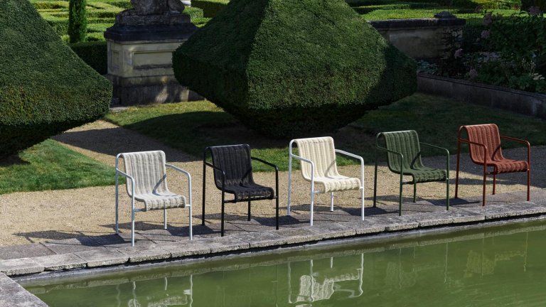 Hay Palissade Cord Dining Armchair tuinstoel Cream white