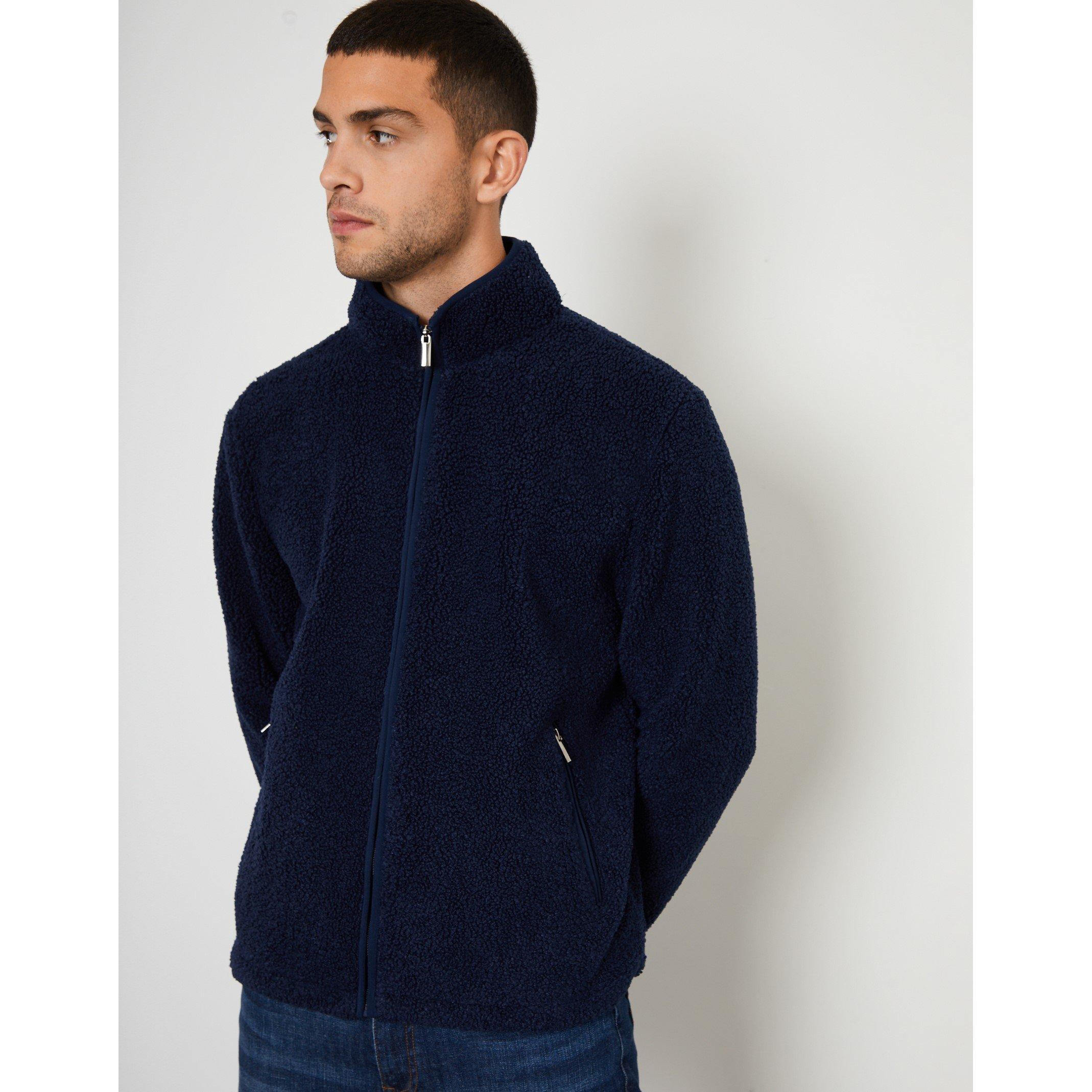 Threadbare TB Zip Through Borg Top Mens