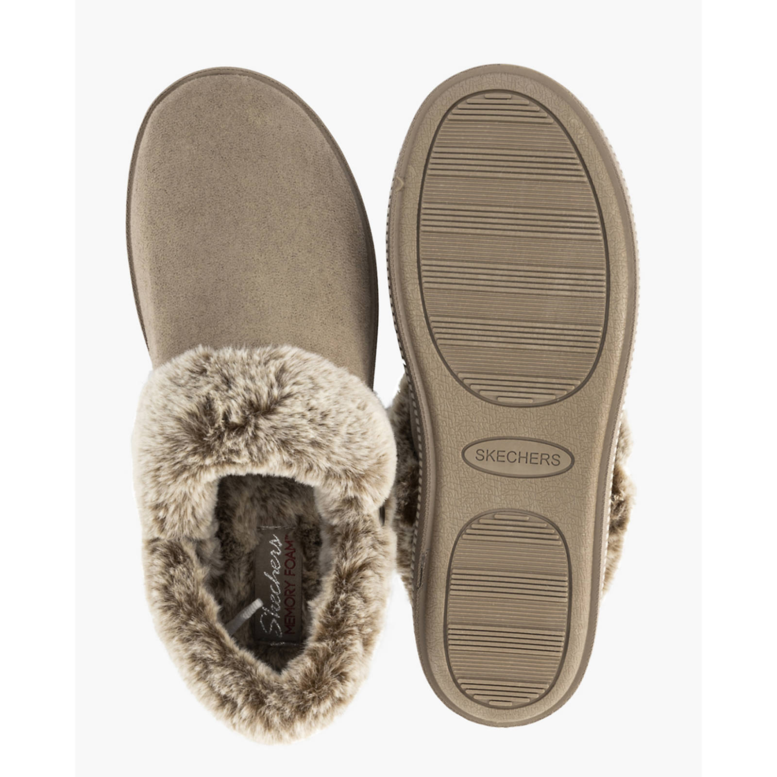 Skechers pantoffels taupe