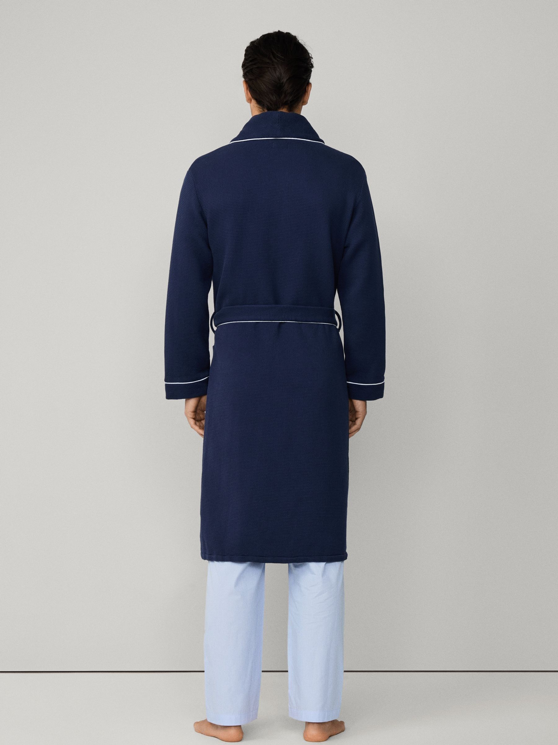 Hackett Blue Pure Cotton Waffle Robe