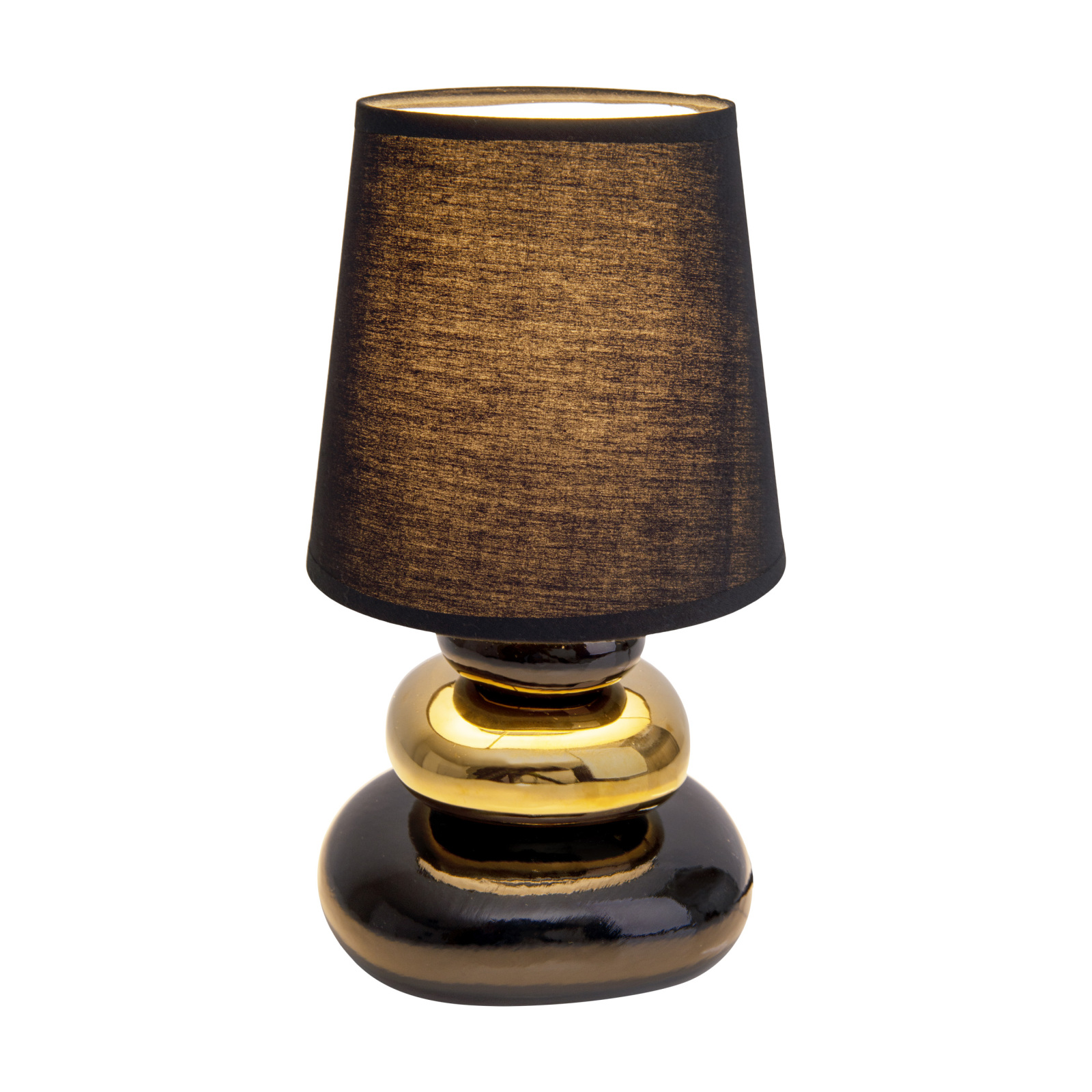 Tischleuchte STONEY - schwarz-gold - 31 cm hoch