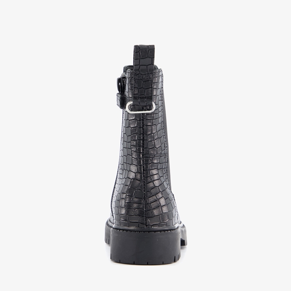 Groot leren meisjes chelsea boots met crocoprint