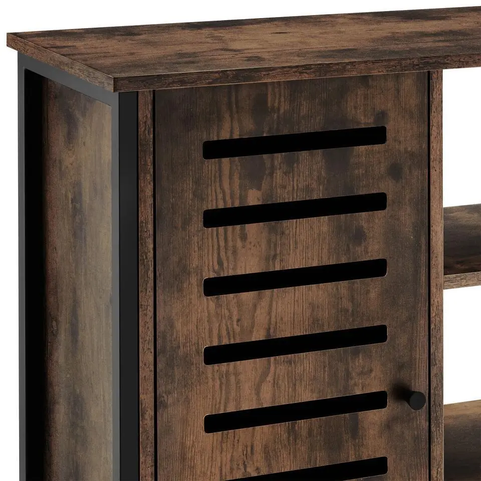 tectake Wandkast 71x32x82cm, Industrieel Hout Donker, Rustiek