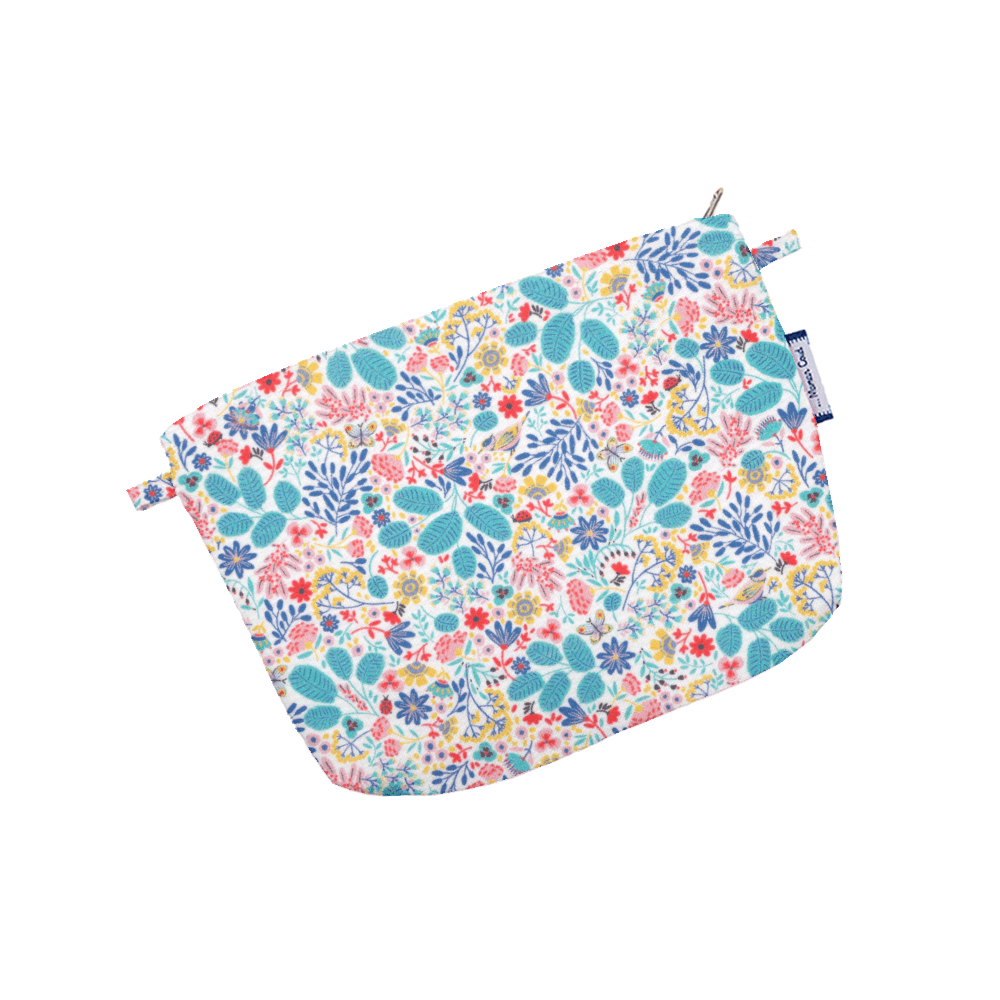 Mini Pochette Tissu Champêtre Bleuté