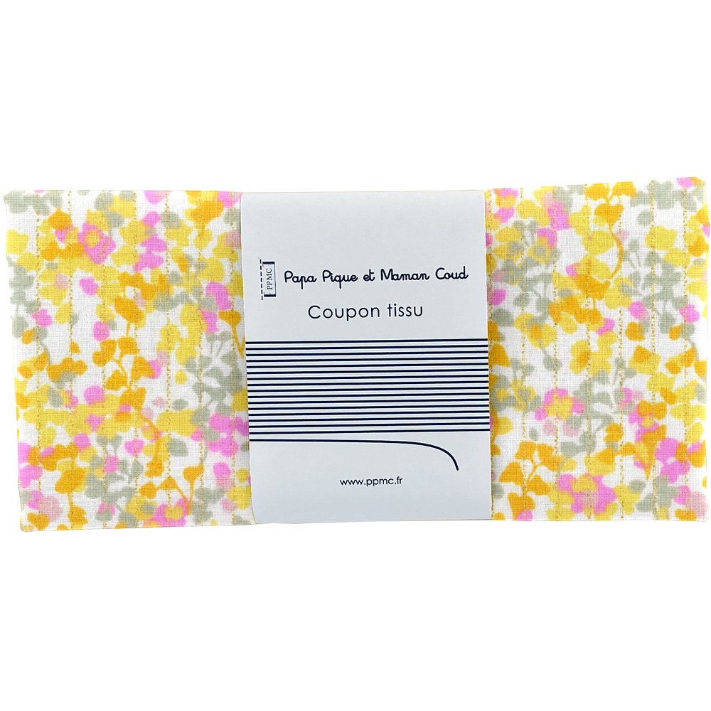 Coupon Tissu 50 Cm Mimosa Jaune Rose