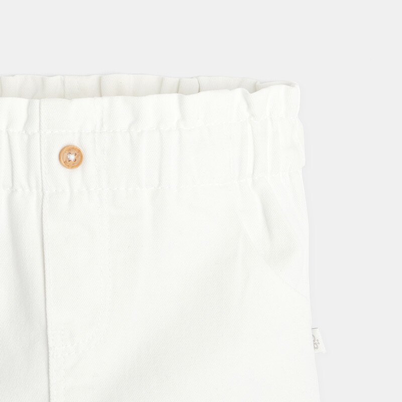 Short paperbag en toile blanc bébé fille Blanc