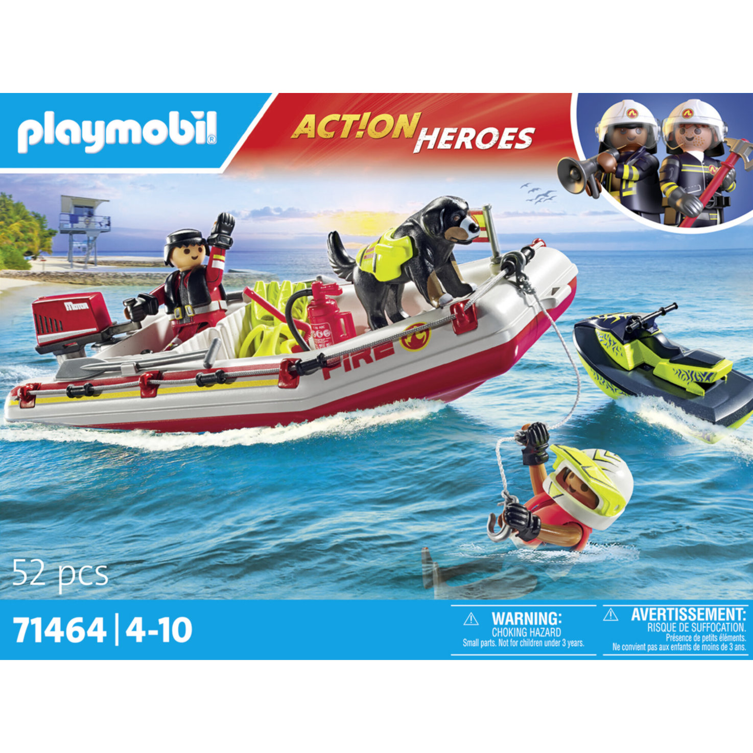 Playmobil Feuerwehrboot mit Aqua Scooter