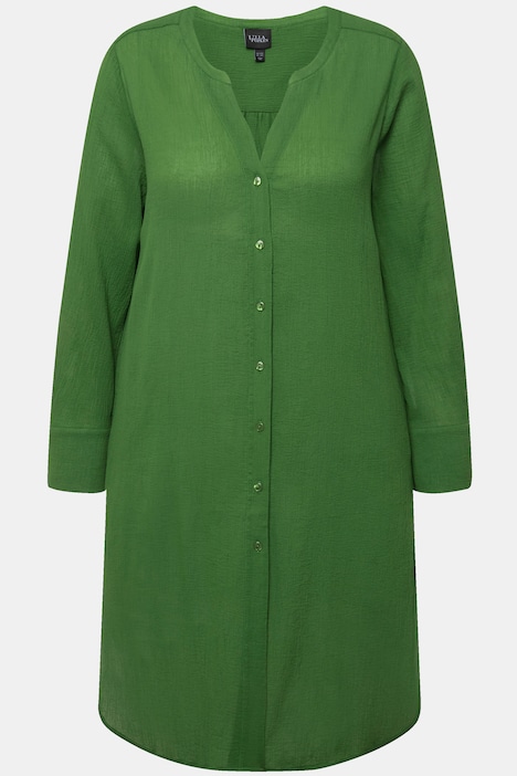 Longbluse, Struktur, A-Linie, Tunika-Ausschnitt, Langarm