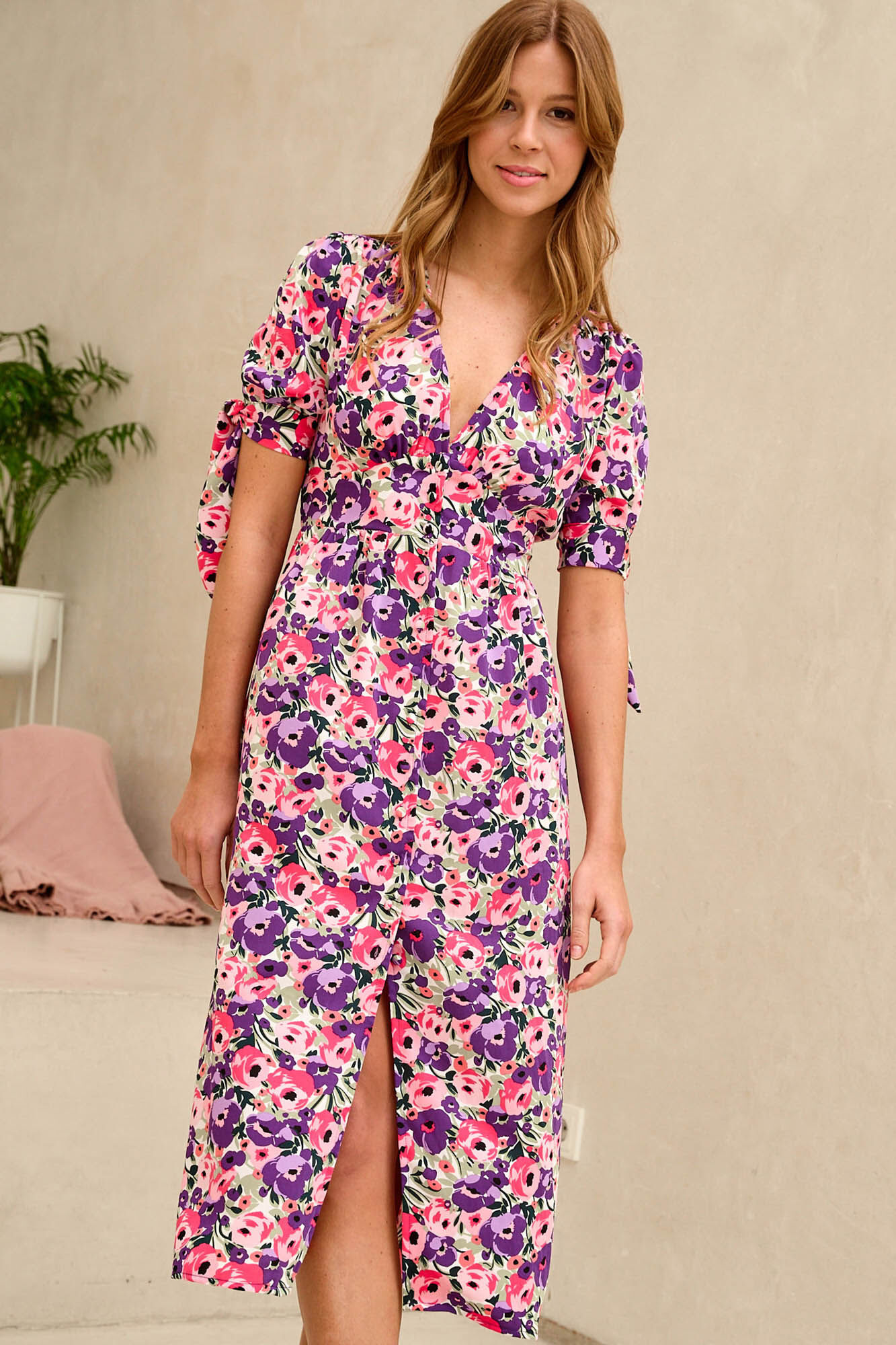 Vestido Hazel com estampa floral - Roxo