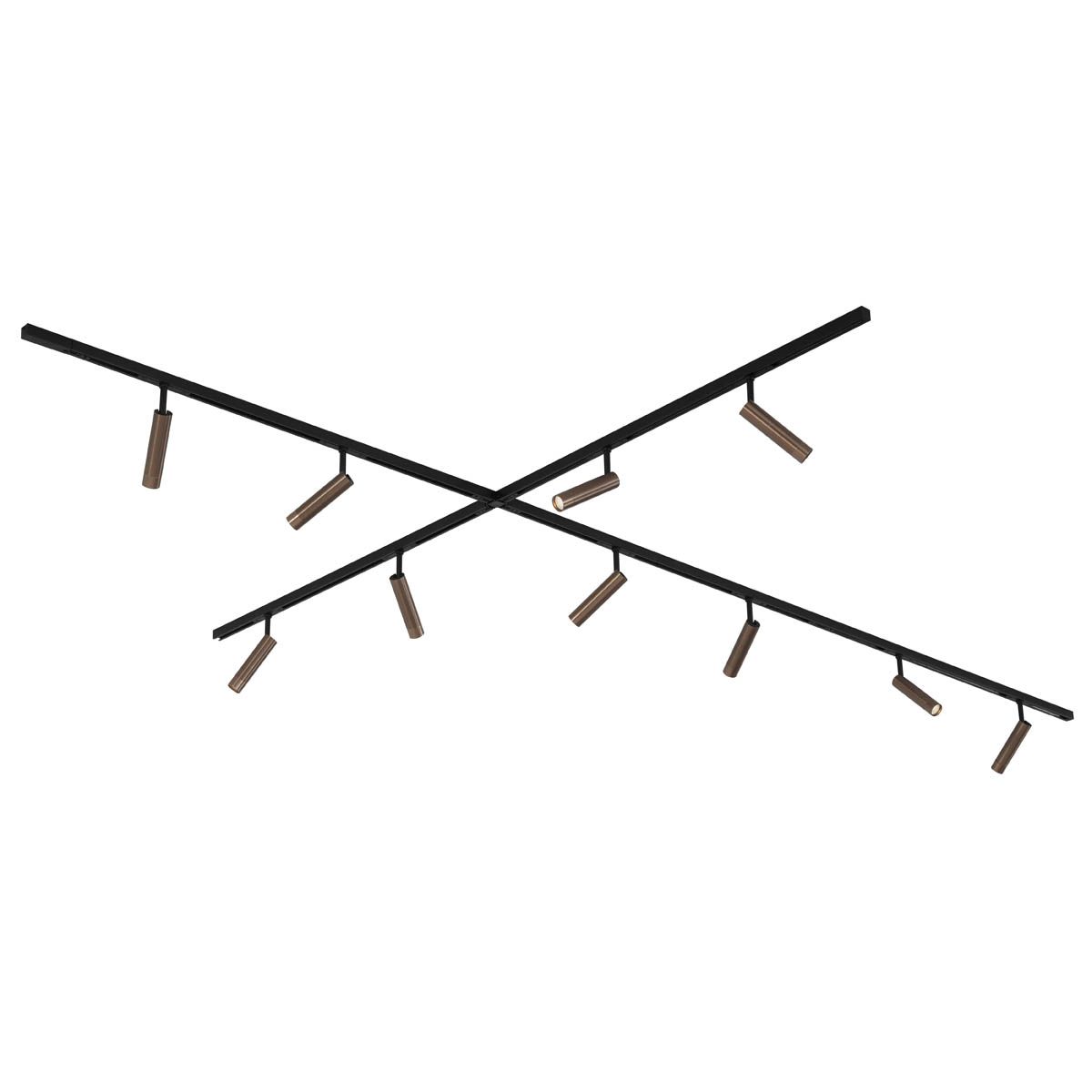 Modern railsysteem met 10 spots donker brons 1-fase - Slimline Uzzy