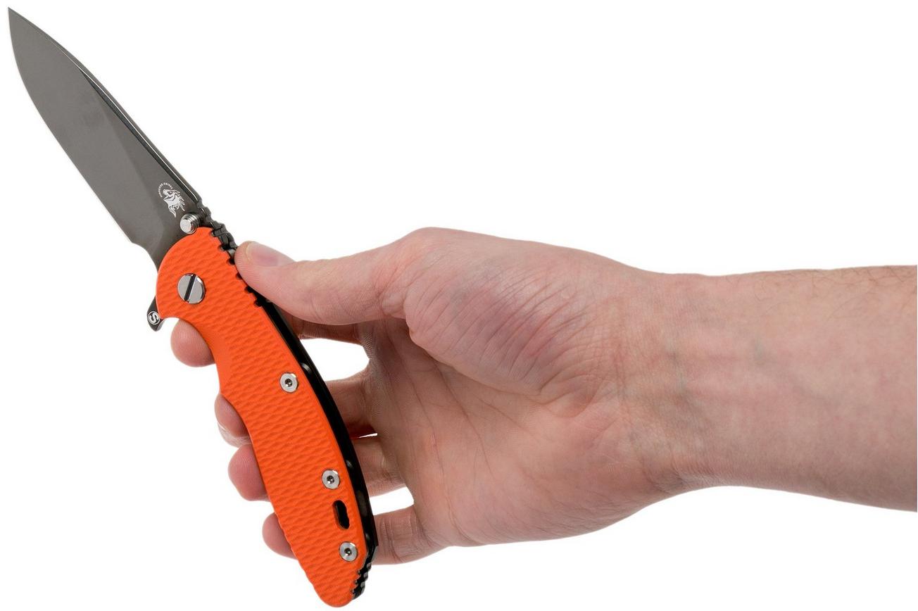 Rick Hinderer XM18 3,5” Skinny Slicer Black DLC, Orange G10