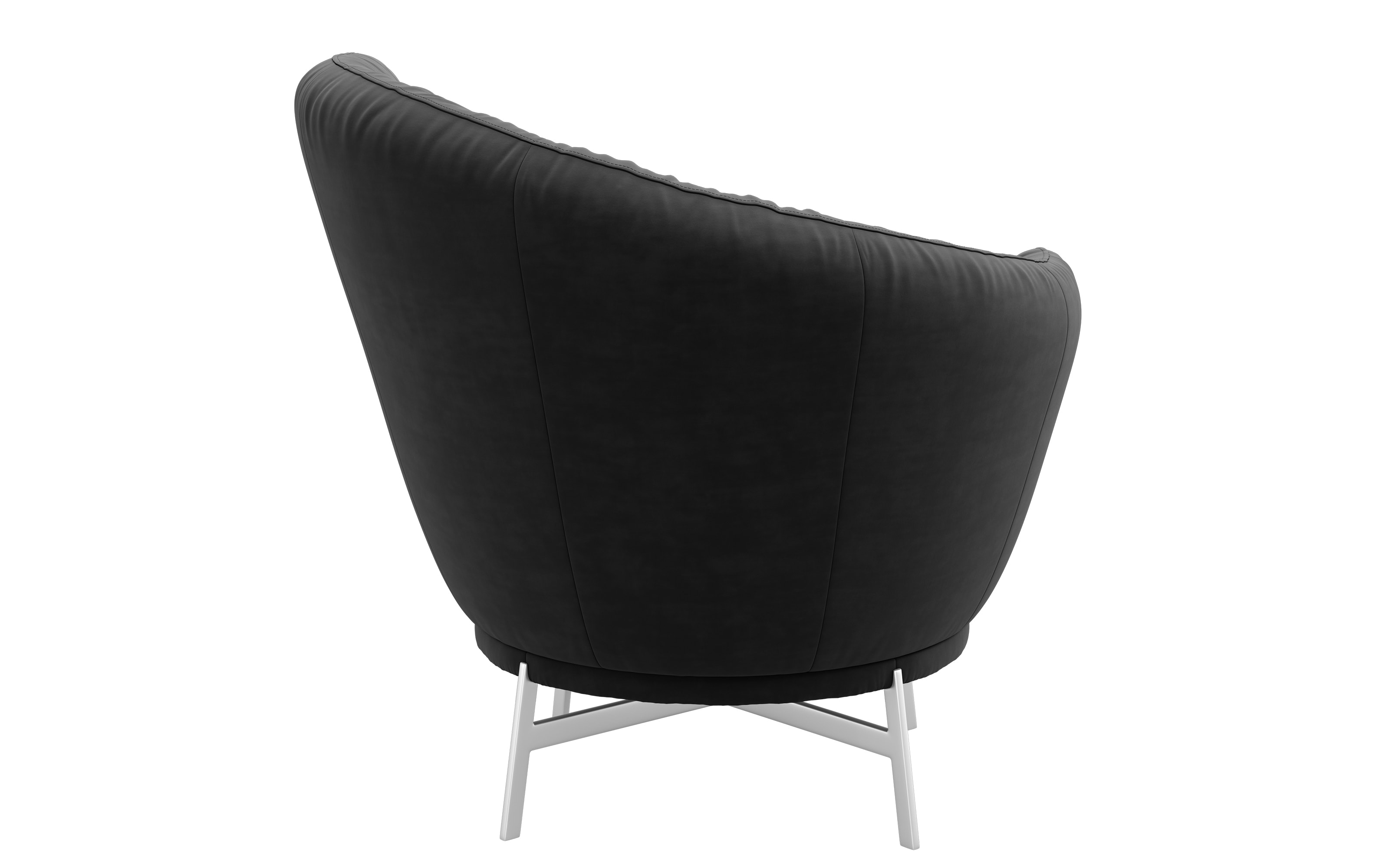 Sessel Kleo, schwarz, Fuß chrom glänzend