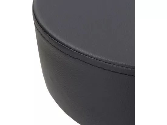 Lot 2 tabourets bar rond simili cuir rembourré pivotant hauteur réglable pied chrome YO (noir)