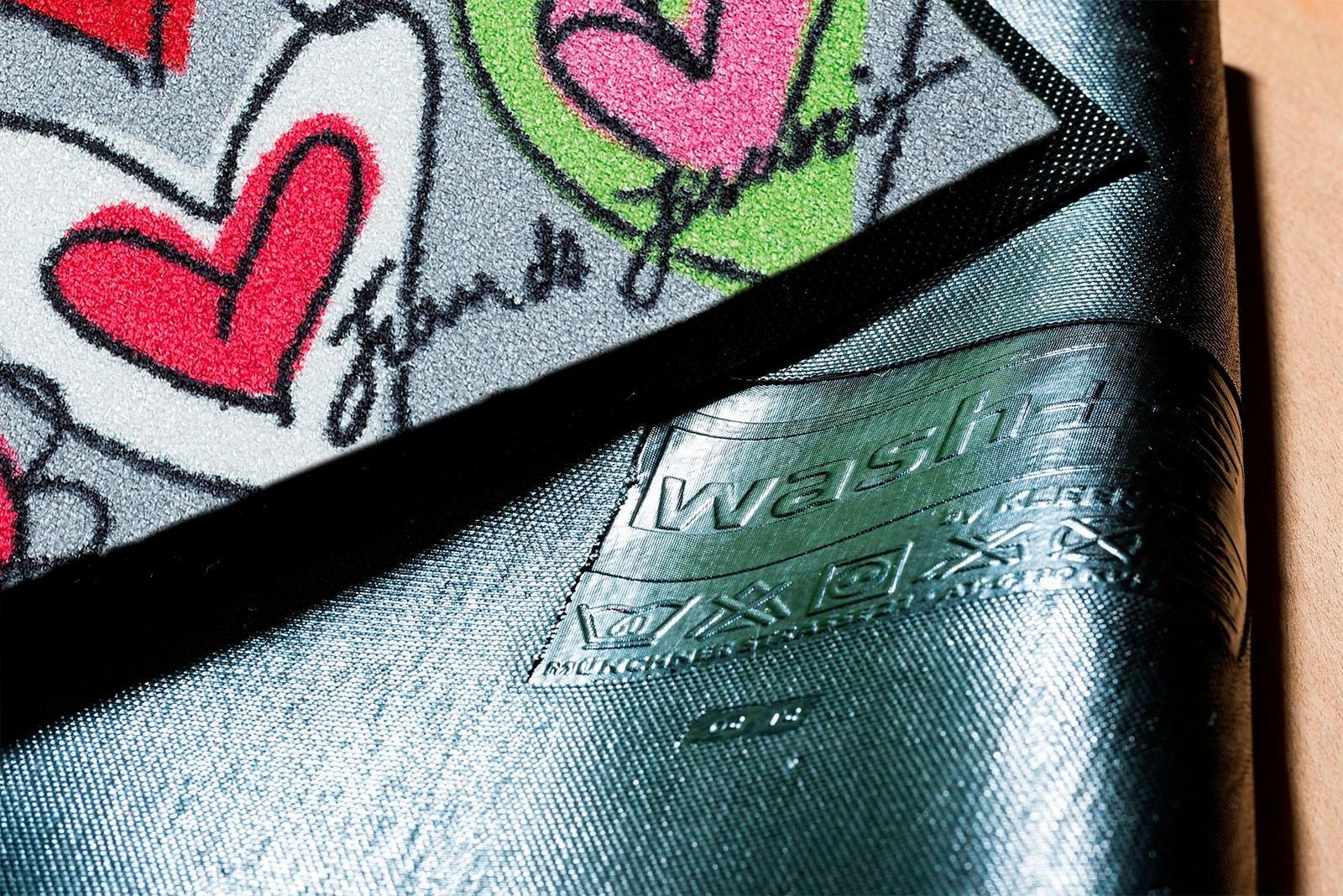 wash+dry by Kleen-Tex Fussmatte »With Love« rechteckig 7 mm Höhe Schmutzfangmatte, Motiv Herzen, rutschhemmend, waschbar