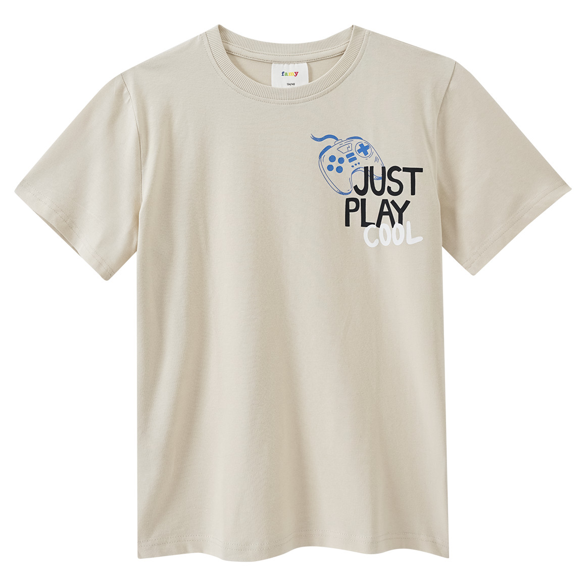 Famy 3 Jungen T-Shirts in verschiedenen Dessins blau / beige / hellgrün