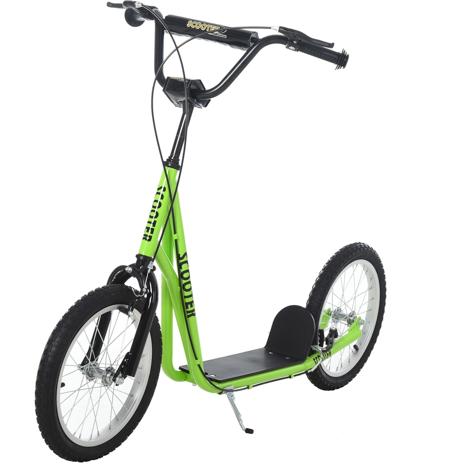HOMCOM Kinderscooter mit Handbremse grün