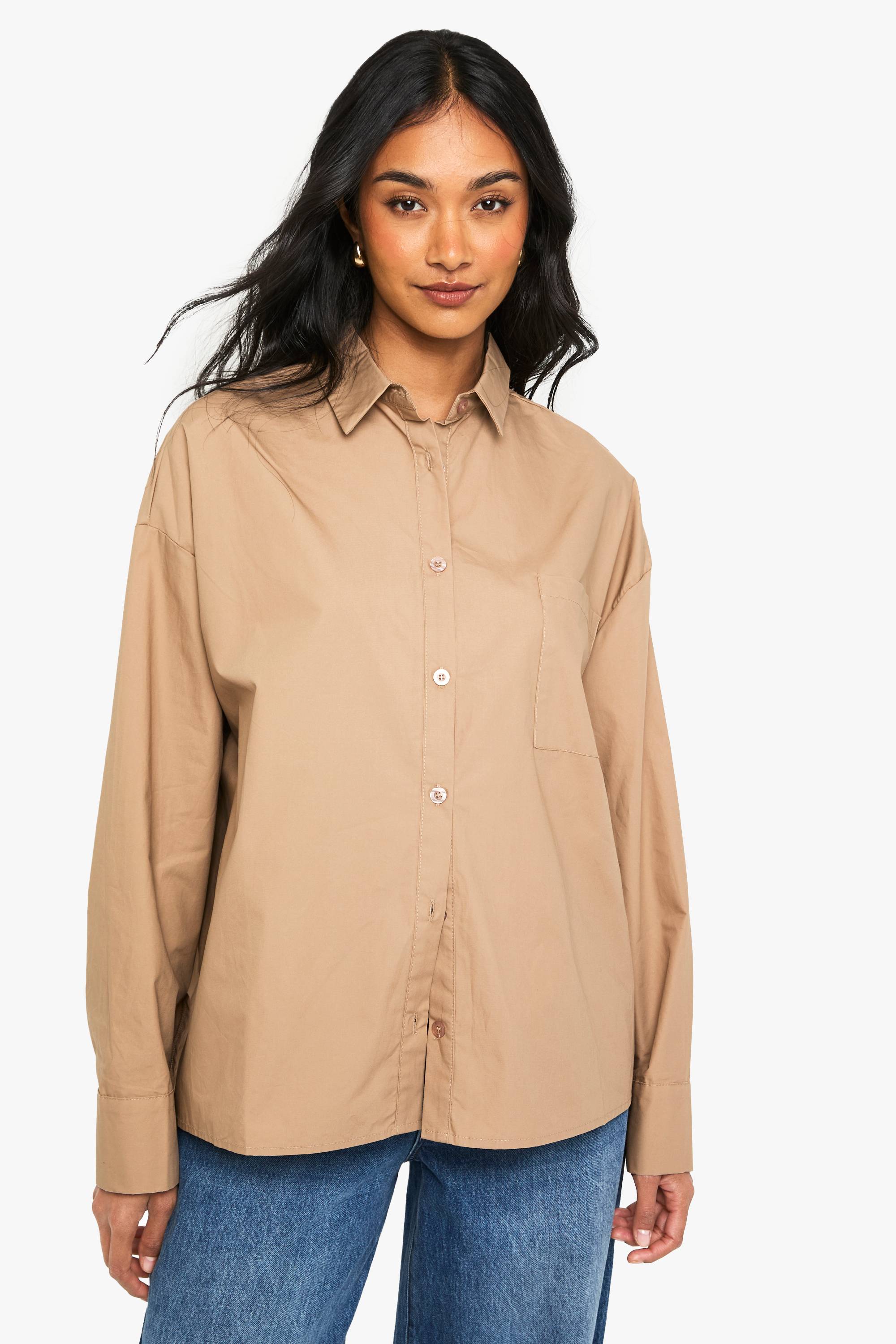 boohoo Chemise oversize en popeline de coton