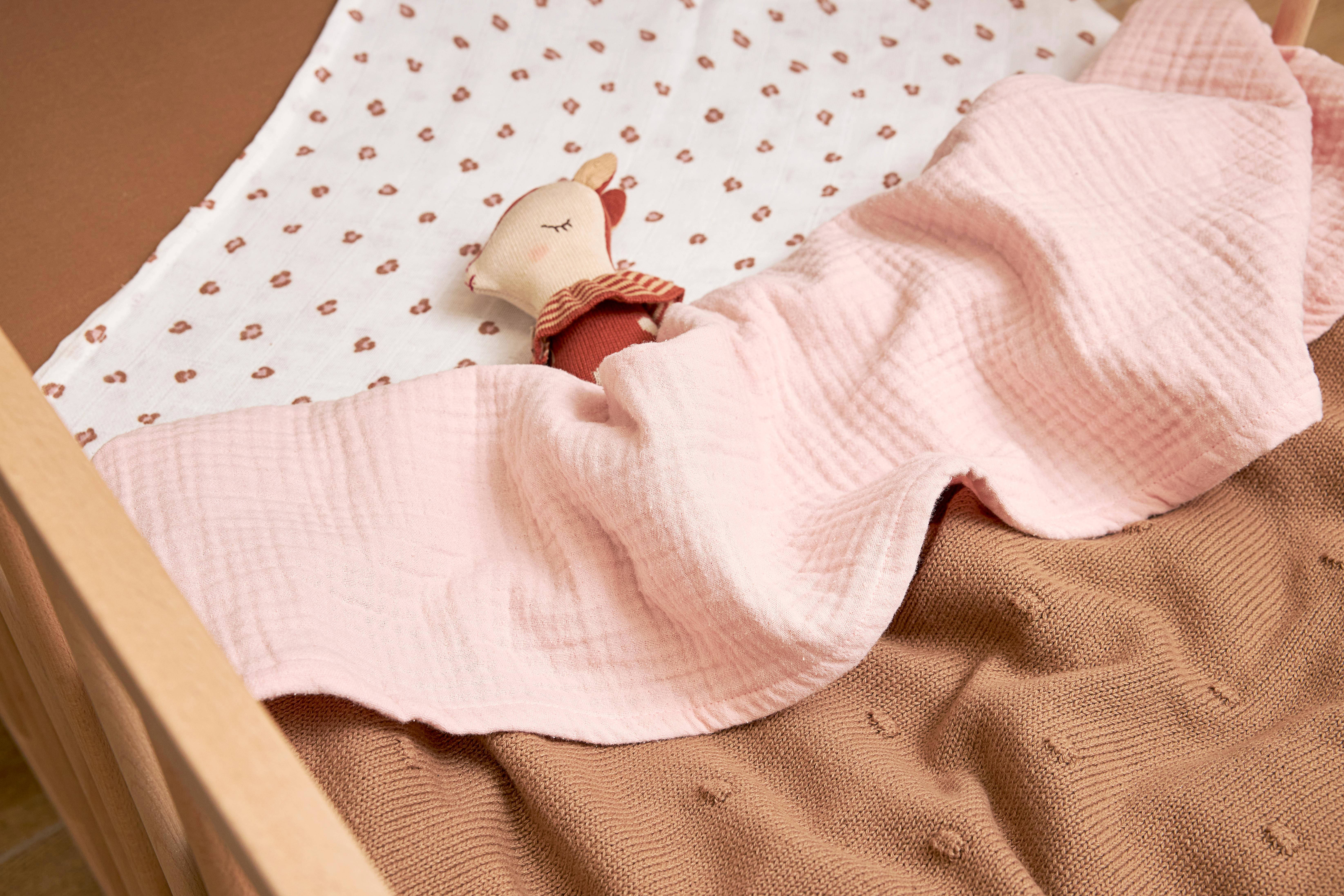 Meyco hydrofiele baby ledikantlaken 100x150cm soft pink