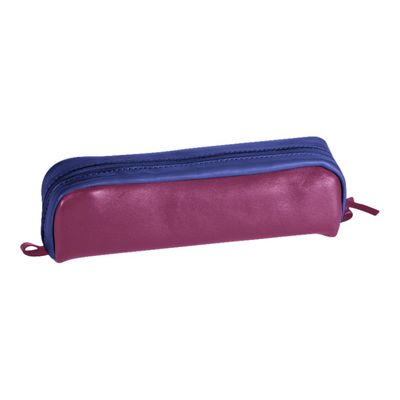 Clairefontaine - Trousse rectangulaire - cuir - bicolore bleu/fuchsia