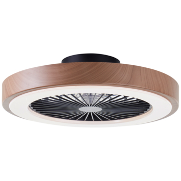 Brilliant plafondventilator Slimline met lamp en RGB functie 40W hout