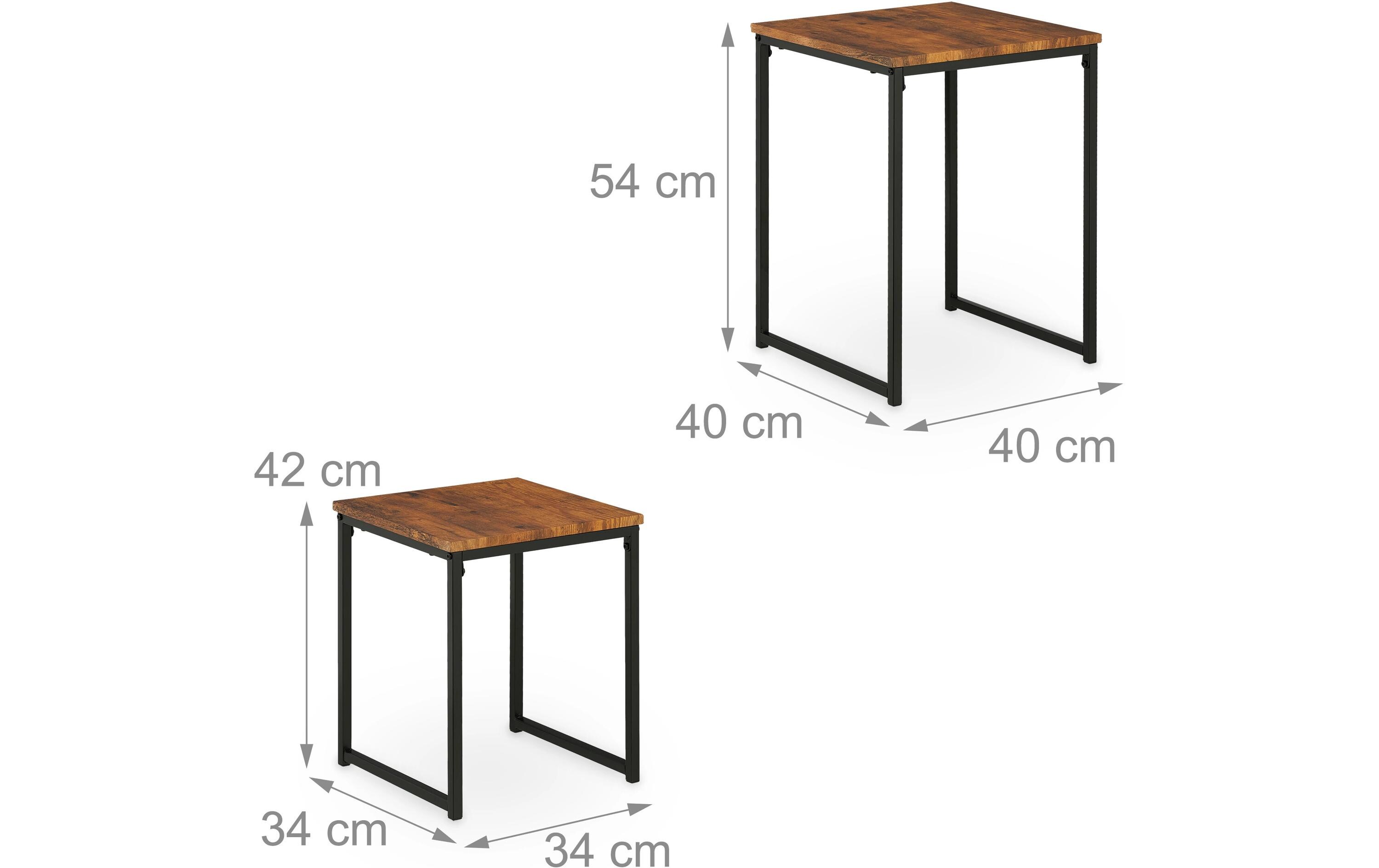 Couchtisch 2er Set Braun/SchwarzAblagetischset