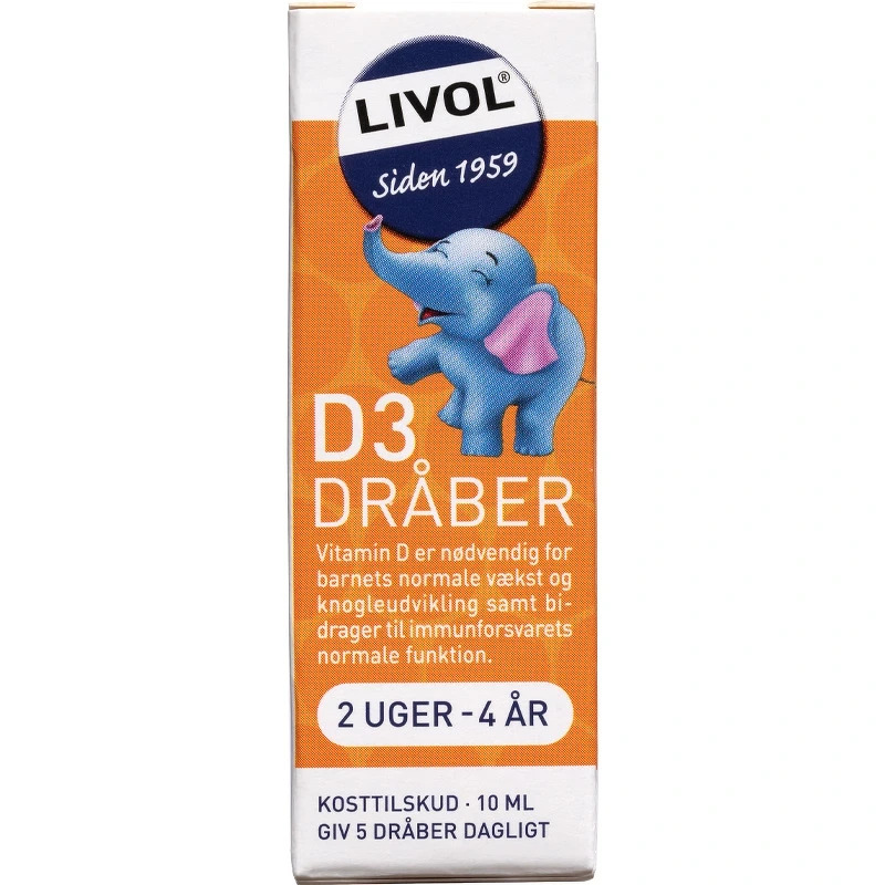 Livol D3 Dråber 2 Uger - 4 År 10 ml