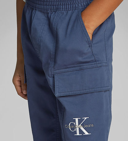 Calvin Klein Hosen - Essential Gewebte Cargohose - Oceana Blue
